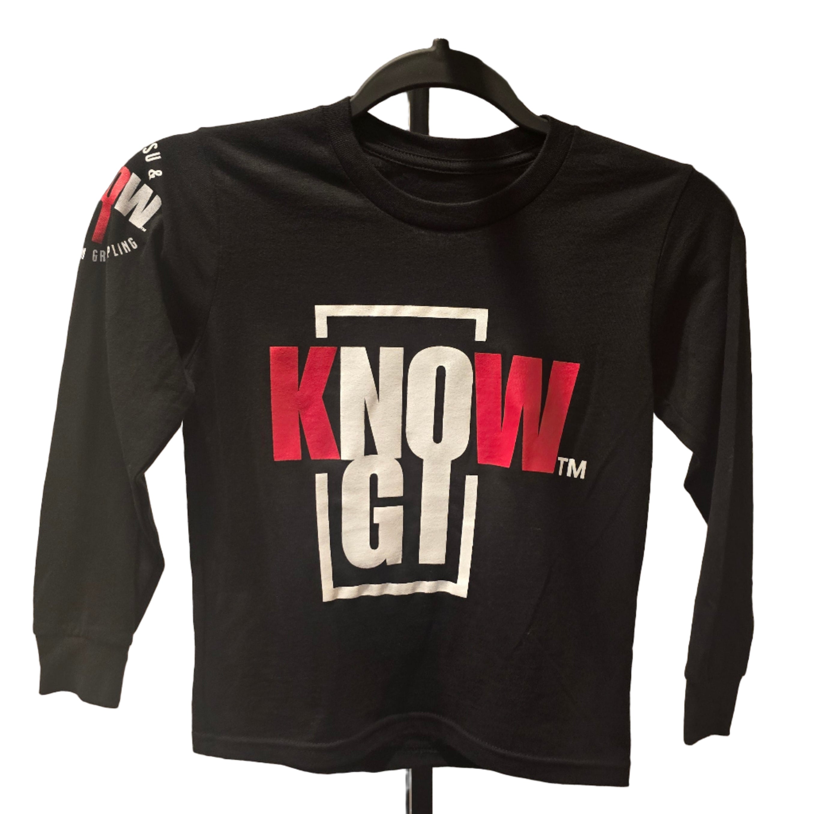 MIRROR9 黒 Angelo logo longsleeve Tshirt NEW | Youth Long Sleeve Black | Unisex – KNOWGI Apparel